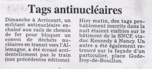 Tags antinucléaires