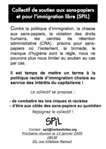 Collectif de soutien aux sans-papiers et pou l'immigration libre